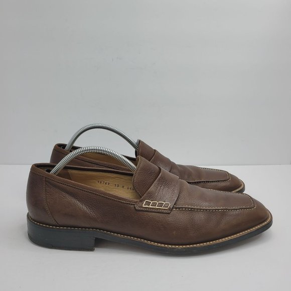 Gravati Hand Made In Italy Men's Dress Shoes Brown Leather 6769 US Size 13M - Picture 1 of 8